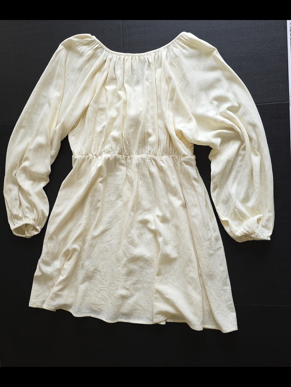 Listicle Beige Lace Maternity Mini Dress Long Sleeves Boho Cottagecore Romantic - Picture 9 of 9